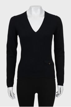 Cashmere pullover with pocket