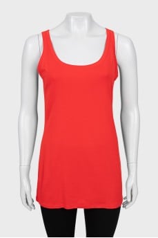 Red slim fit tank top