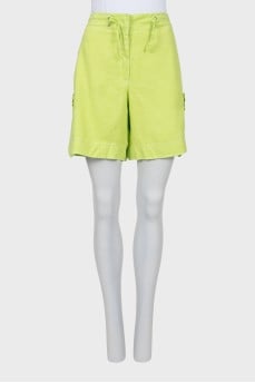Light green linen shorts
