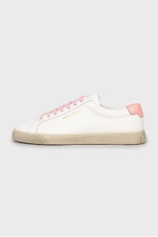 White sneakers with brand logo
