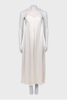 Beige A-line maxi dress