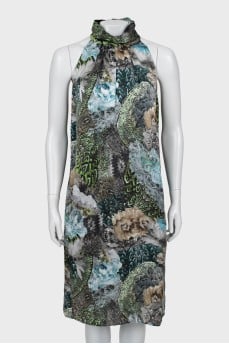 Off shoulder silk dress