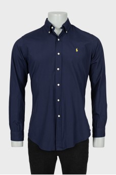 Men's blue shirt with embroidered logo