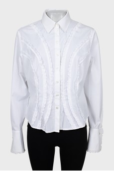 Fitted shirt with frills