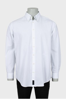 Men's white shirt with embroidered logo