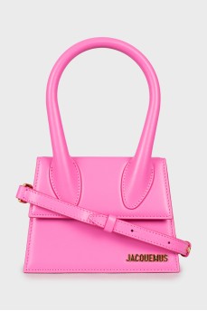 Leather mini bag with tag