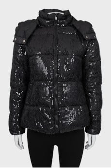 Quilted jacket embroidered with sequins