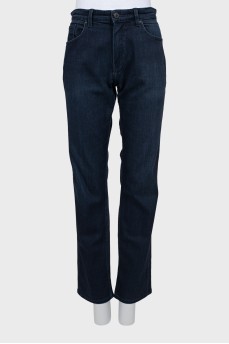 Прямые джинсы темно-синего цвета