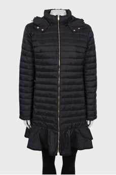 Quilted black jacket with skirt