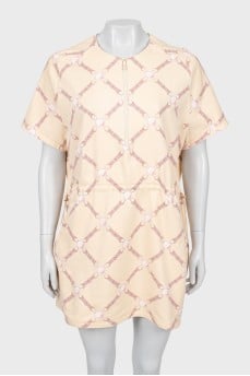 Printed dress with short sleeves