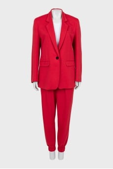 Red suit with jacket and joggers
