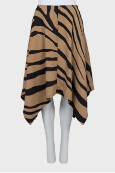 Printed fitted skirt with tag