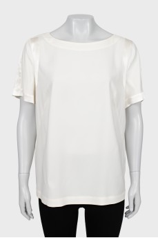 Short sleeve silk blouse