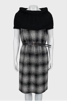 Off shoulder plaid dress