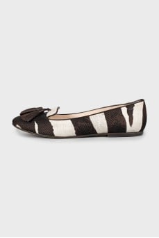Two-tone textile ballet shoes