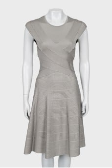 Gray sleeveless fitted dress