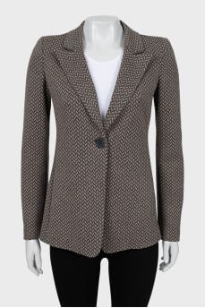 Fitted jacket in geometric print