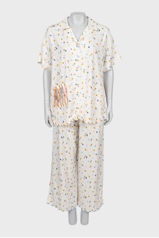 Suit with polka dot trousers