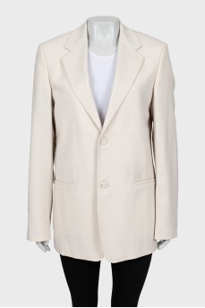 Beige straight-fit jacket