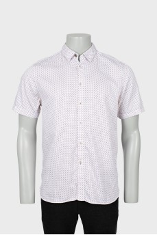 Men's white shirt with fine print