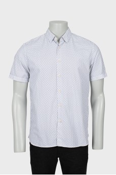 Men's black and white printed shirt