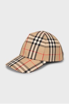 Textile cap with branded print