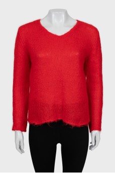 Knitted red sweater