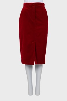 Velor pencil skirt