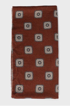 Printed wool and cashmere scarf