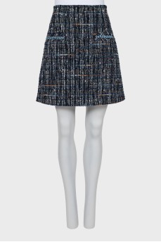 High waist tweed skirt