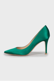 Green textile shoes