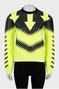 Two-tone printed sweatshirt