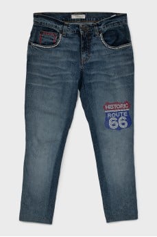 Джинси декоровані стразами