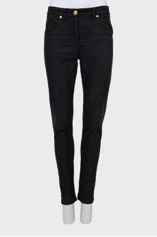 Black jeans with subtle pattern