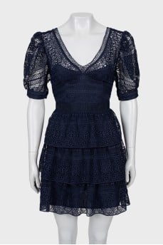 Lace dark blue dress