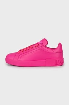 Leather sneakers with brand logo