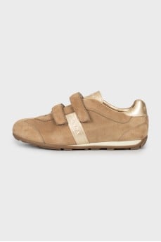 Suede sneakers with signature logo