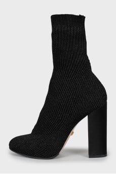 Textile ankle boots with lurex