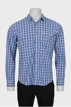 Men's blue checkered shirt