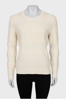 White wool and cashmere sweater