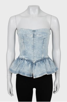 Denim top with frill
