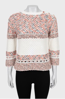 Mixed color woven sweater