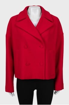 Cropped coat with buttons