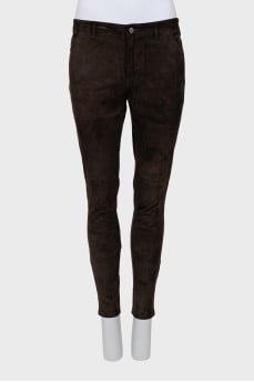 Brown suede trousers