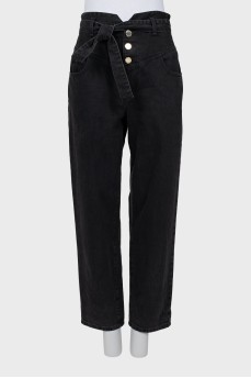High waist straight jeans