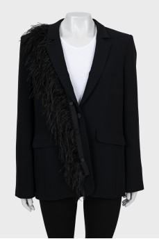 Jacket decorated with feathers