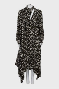 Polka dot dress decorated with bow