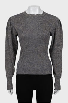 Long sleeve with voluminous sleeves and lurex
