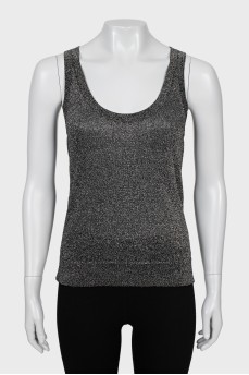 Silver slim fit tank