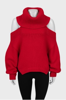 Open back wool sweater